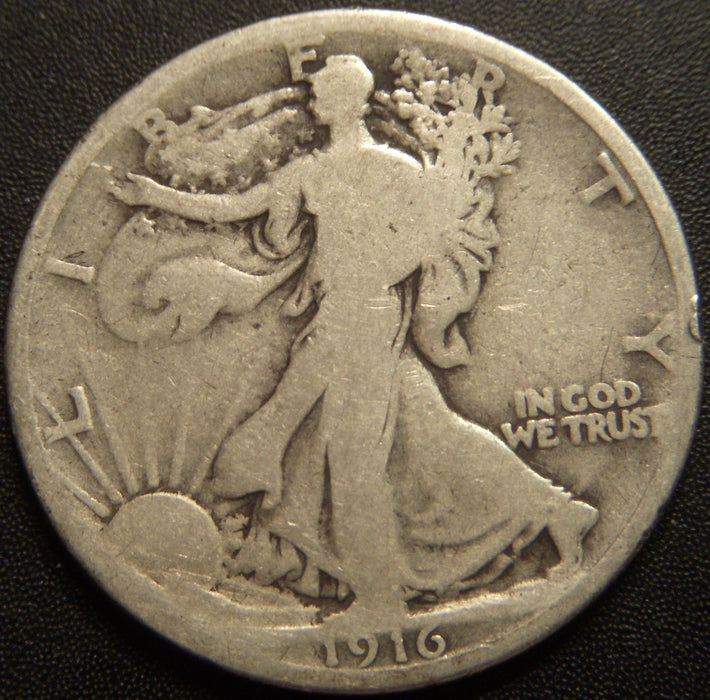 1916 Walking Half Dollar - Good