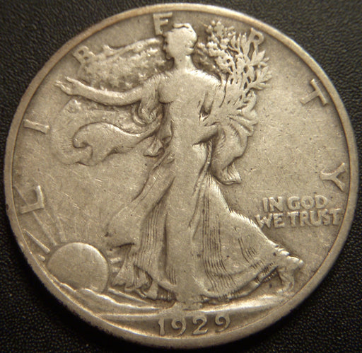 1929-D Walking Half Dollar - Very Good