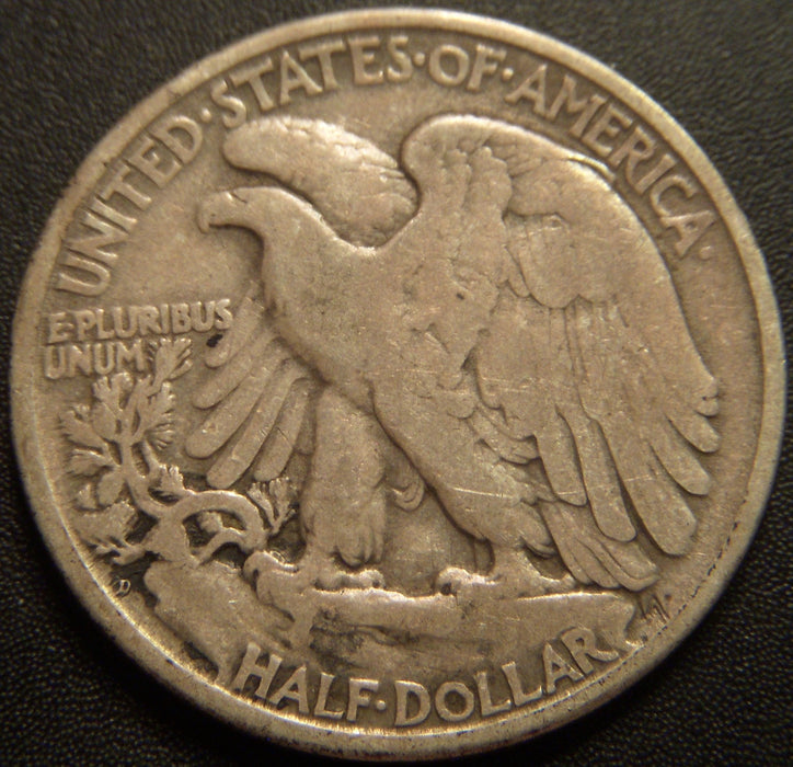 1929-D Walking Half Dollar - Very Good
