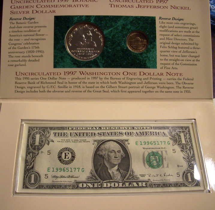 1997 Botanic Garden Coin & Currency Set