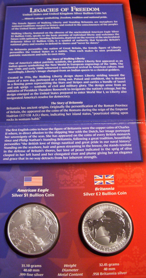 2003 Legacies of Freedom - Silver Bullion 2 Coin Set