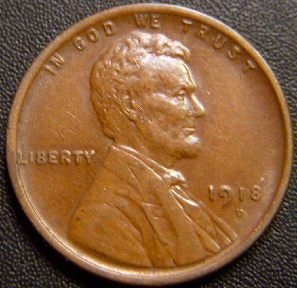 1918-D Lincoln Cent - AU