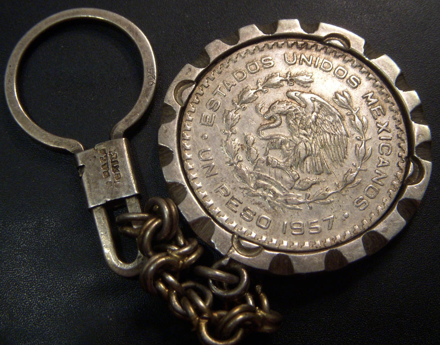 1957 1 Peso Mexico Key Chain