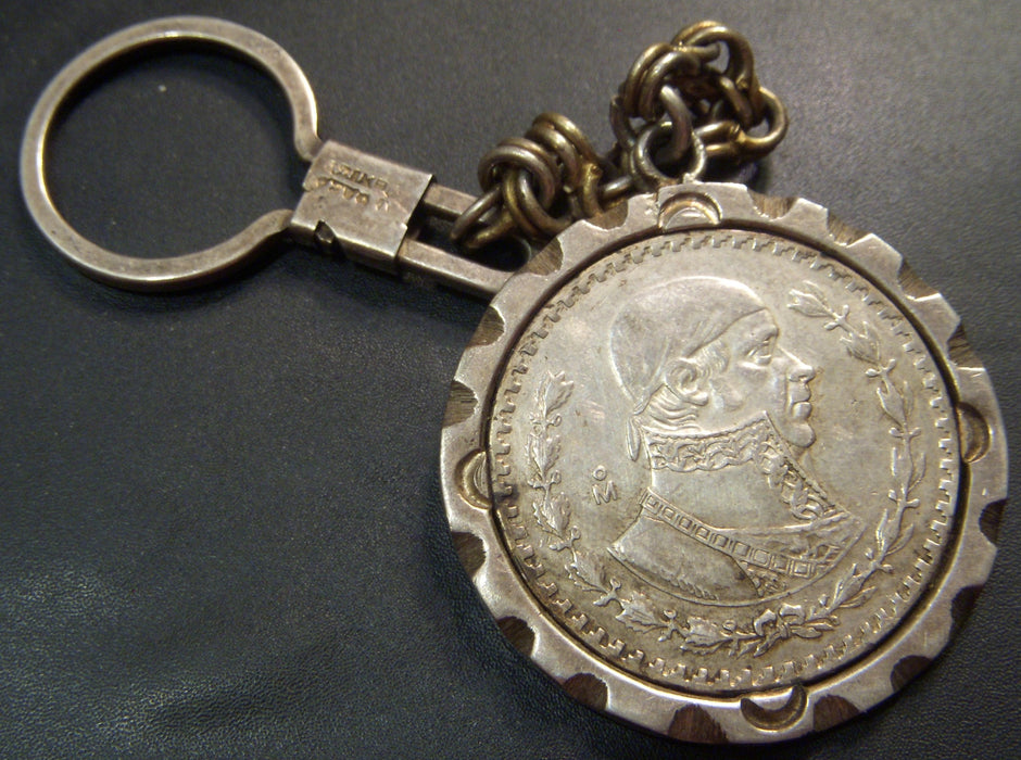 1957 1 Peso Mexico Key Chain