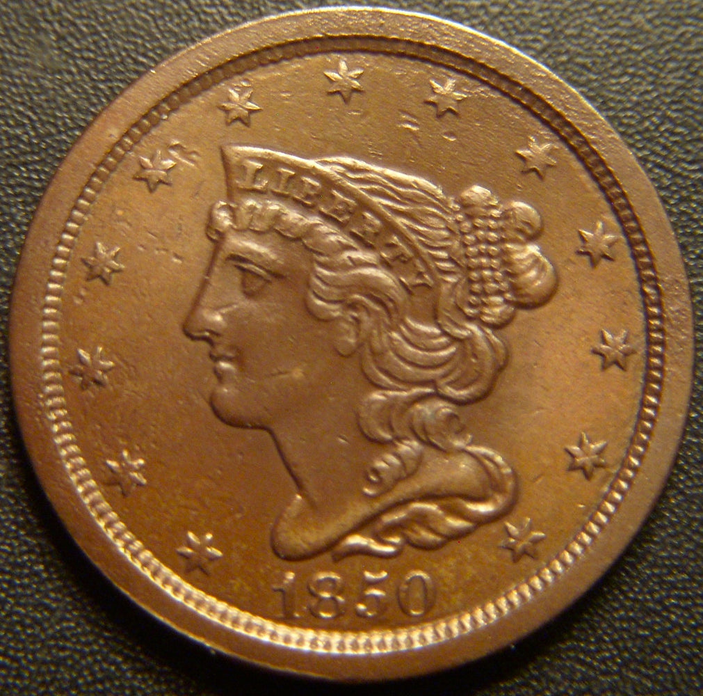 1850 Half Cent - AU+
