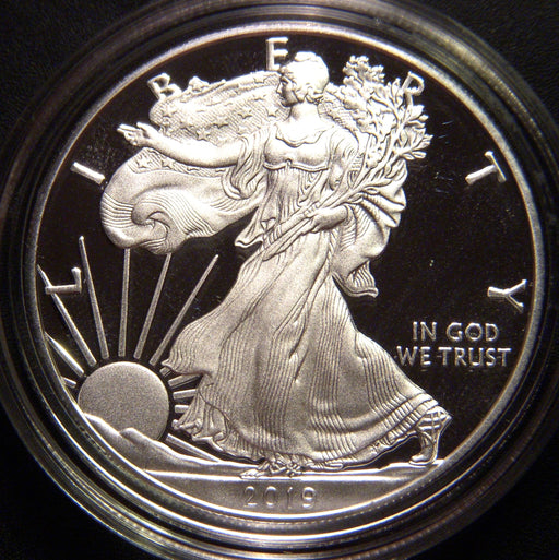 2019-W Proof Silver Eagle - Government Packaging With COA