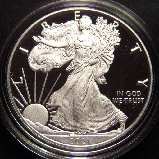 2021-W Proof Silver Eagle - Government Packaging With COA