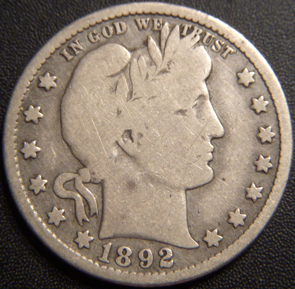 1892-O Barber Quarter - Very Good