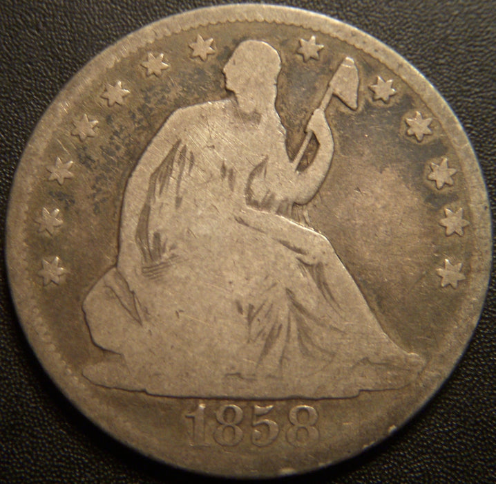 1858 Seated Half Dollar - Good