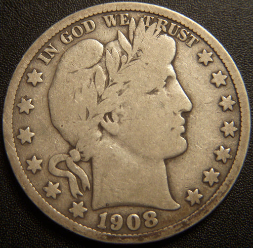 1908-S Barber Half Dollar - Very Good