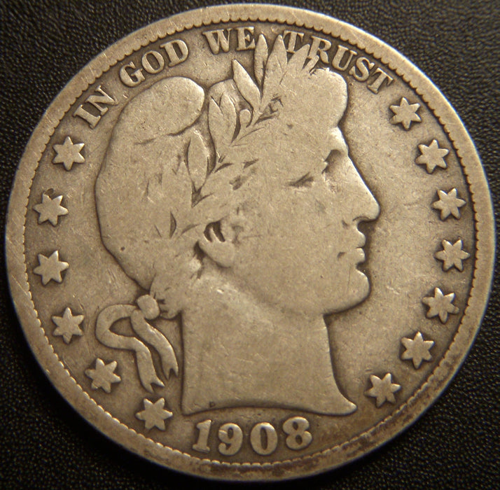 1908-S Barber Half Dollar - Very Good