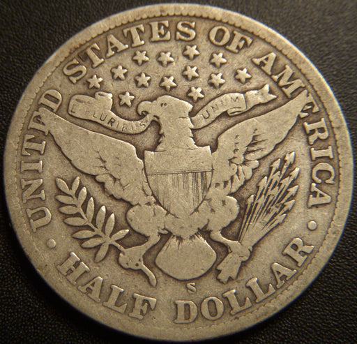 1908-S Barber Half Dollar - Very Good