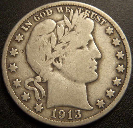 1913-D Barber Half Dollar - Very Good