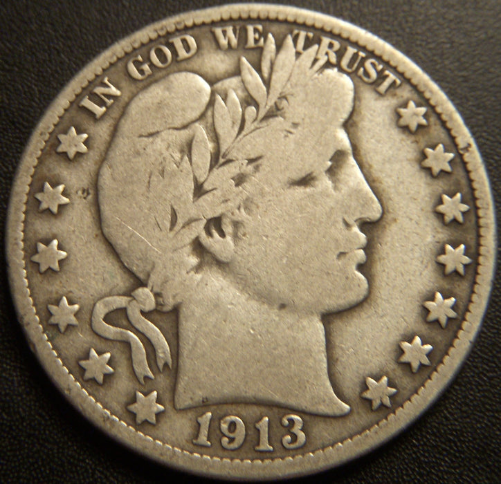 1913-D Barber Half Dollar - Very Good