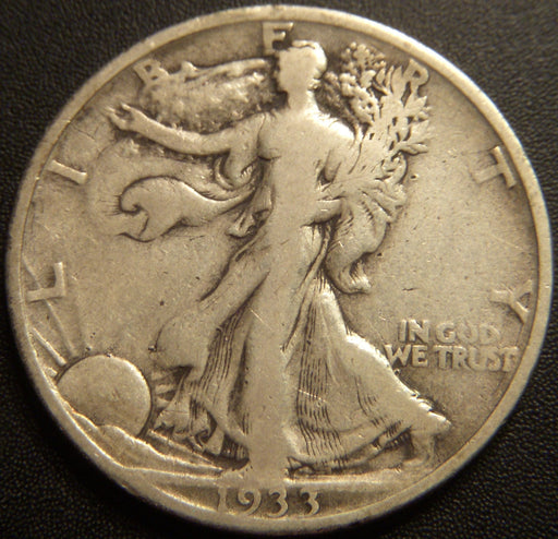 1933-S Walking Half Dollar - Very Good