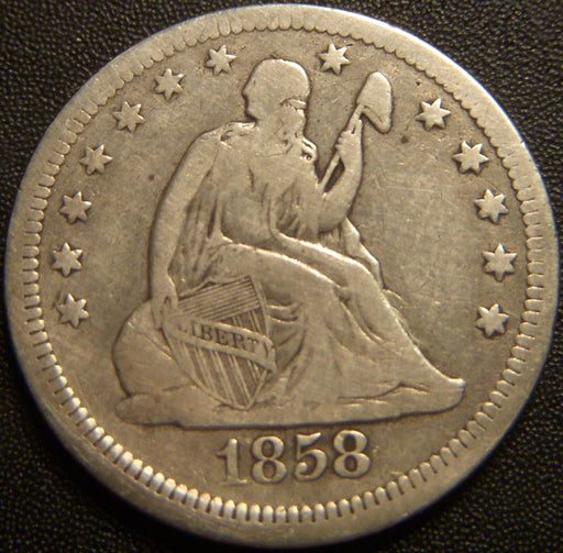 1858 Seated Quarter - Fine