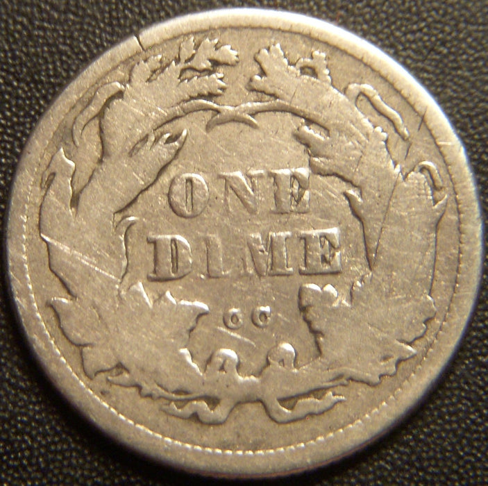 1875-CC Seated Dime - Above Bow Very Good