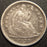 1838 Seated Half Dime - Large Star No Drap AU