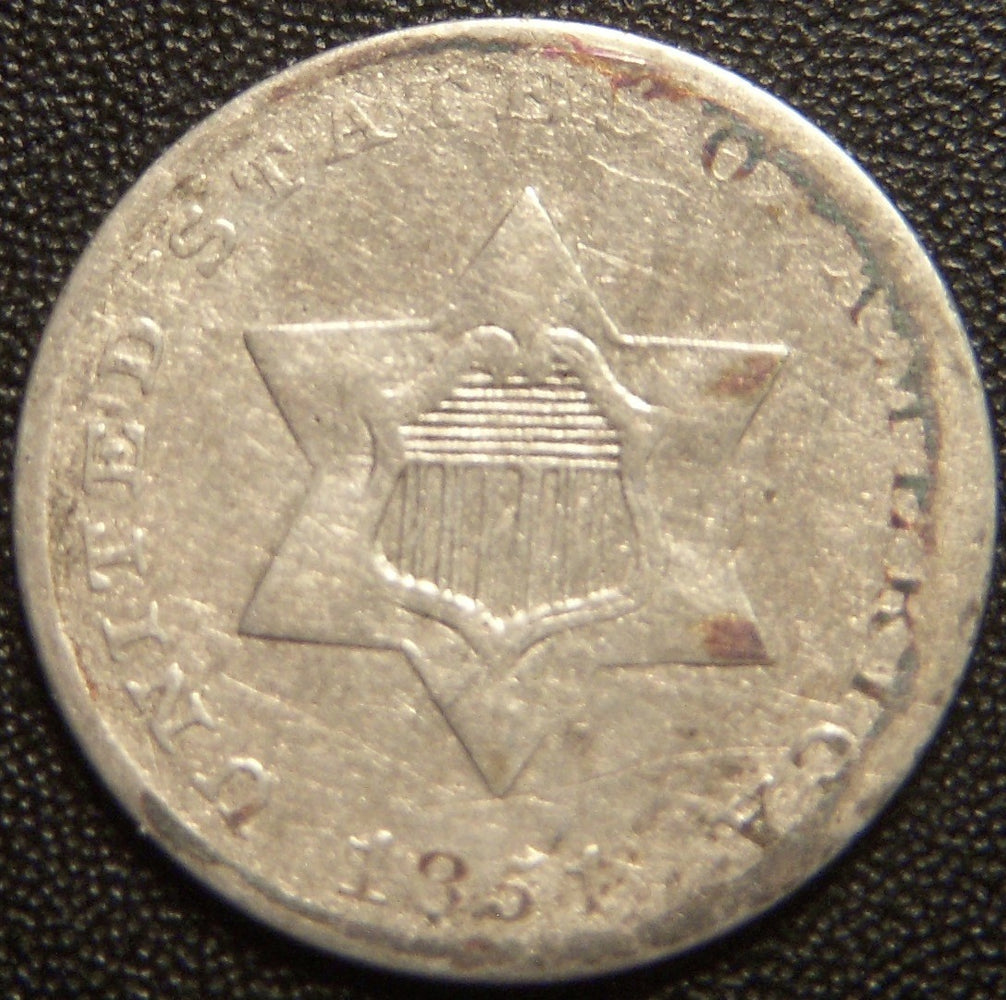 1851 Silver Three Cent - Fine