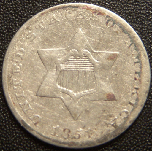 1851 Silver Three Cent - Fine