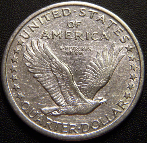 1917-D T1 Standing Quarter - AU Cleaned