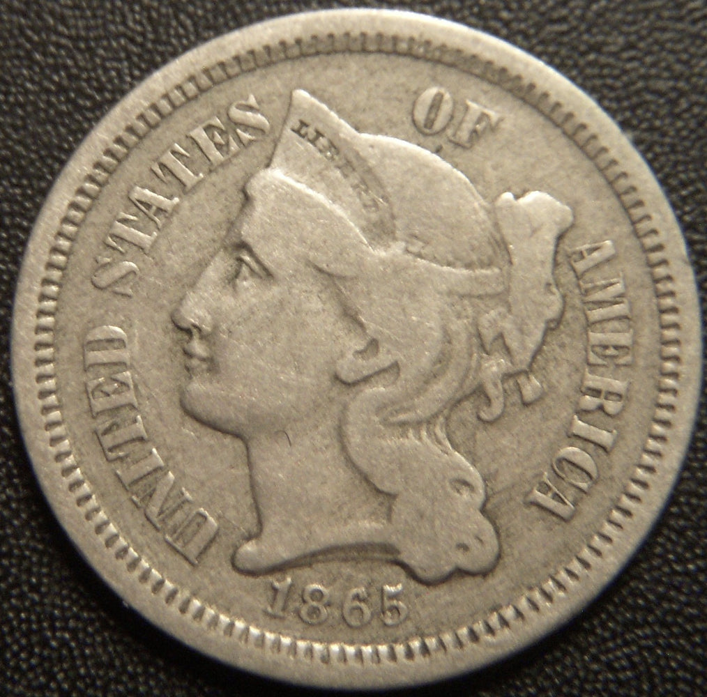 1865 Three Cent - Very Good