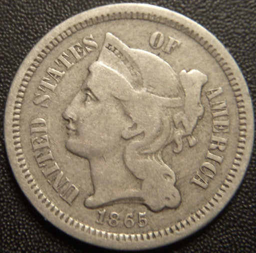 1865 Three Cent - Very Good