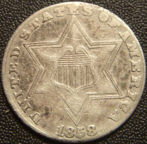 1858 Silver Three Cent - Very Fine