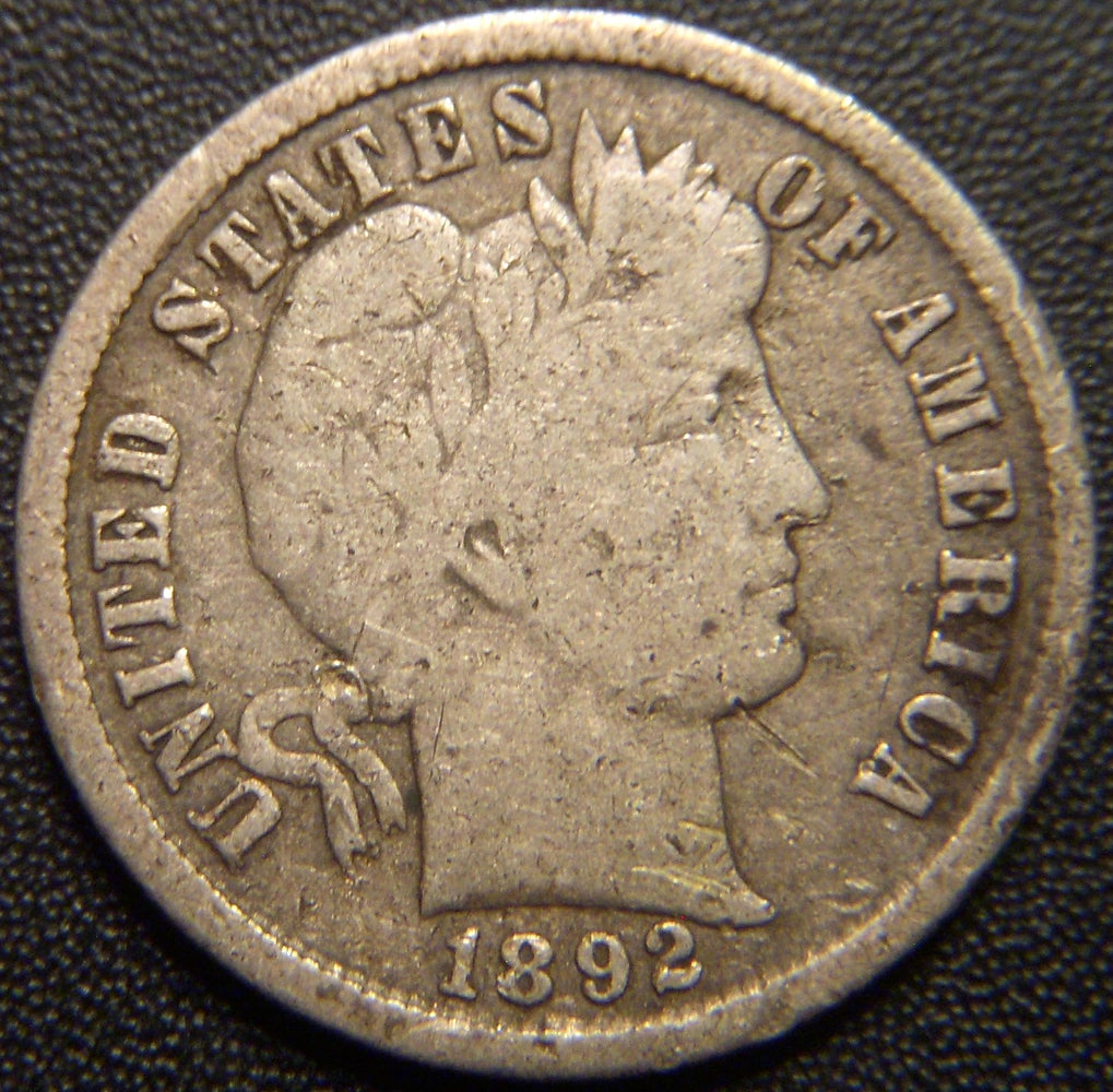 1892-S Barber Dime - Very Good