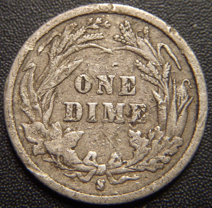 1892-S Barber Dime - Very Good