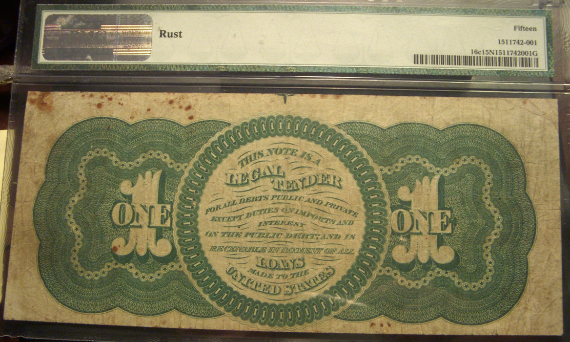 1862 $1 Legal Tender - FR# 16c PMG Choice Fine 15