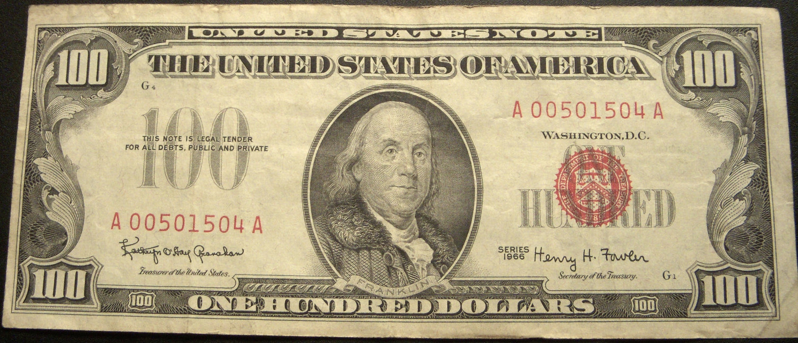 1966 $100 United States Note - FR# 1550