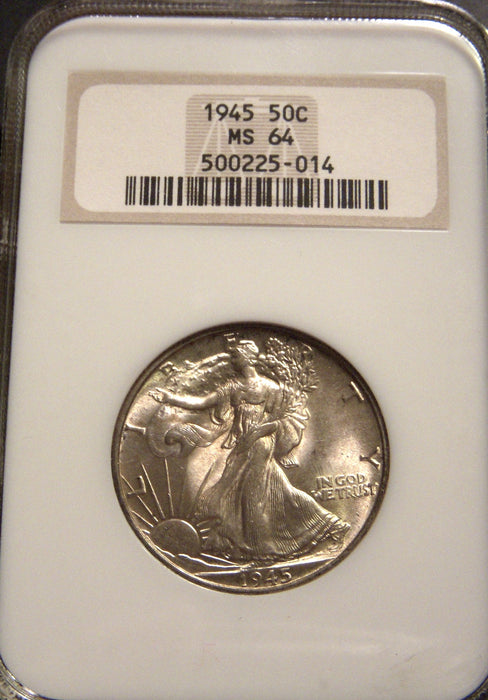 1945 Walking Half Dollar - NGC MS64