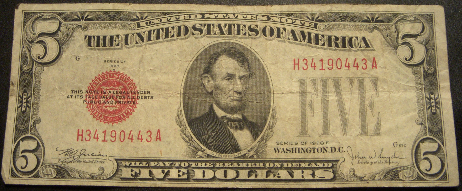 1928E $5 United States Note - FR# 1530