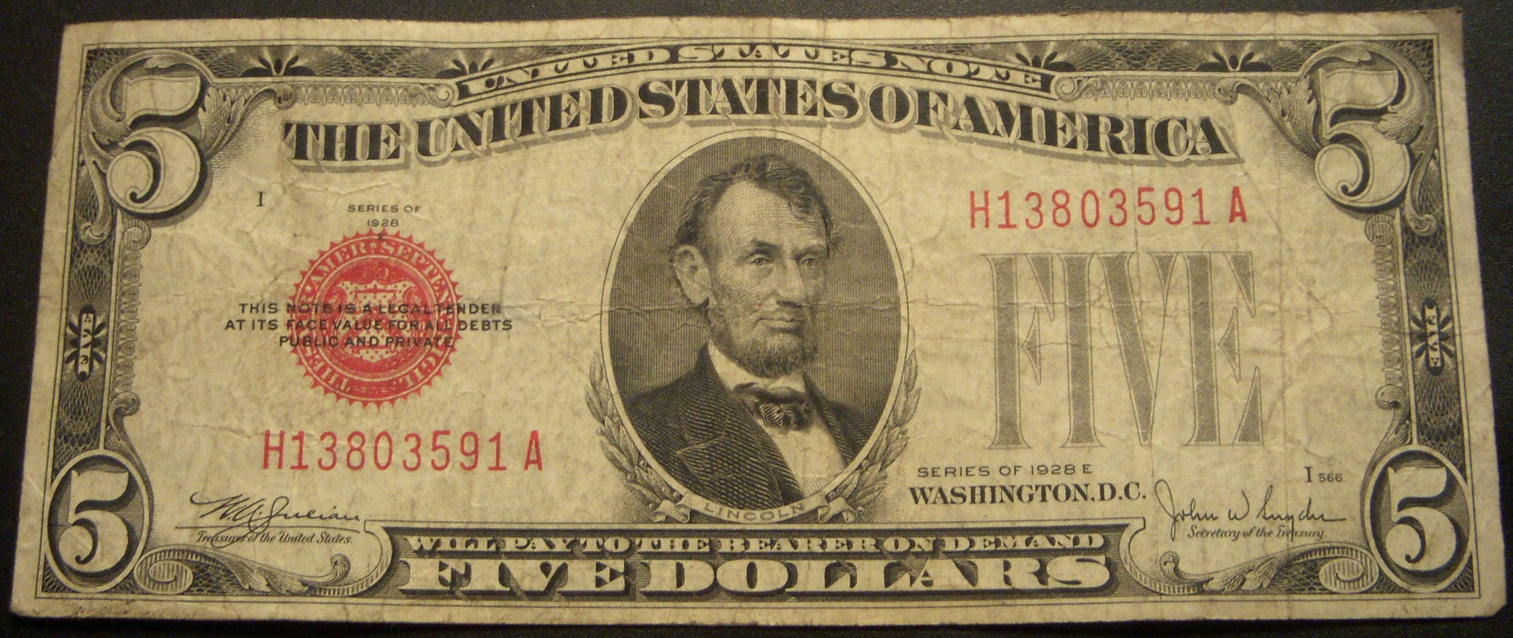 1928E $5 United States Note - FR# 1530