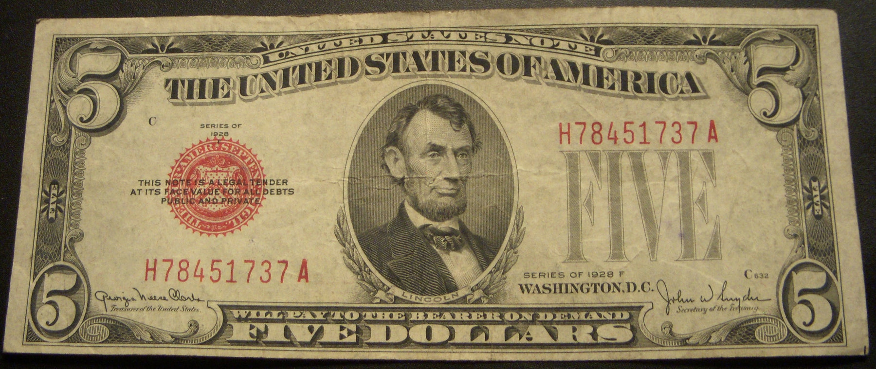 1928F $5 United States Note - FR# 1531