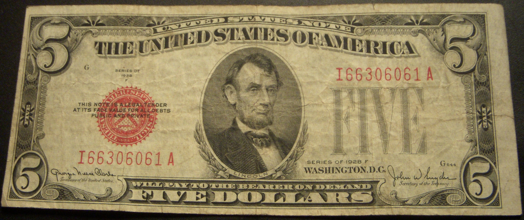 1928F $5 United States Note - FR# 1531