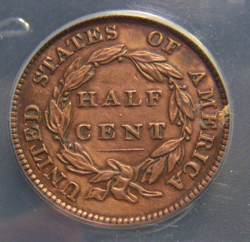 1826 Half Cent - ANACS AU58 Details