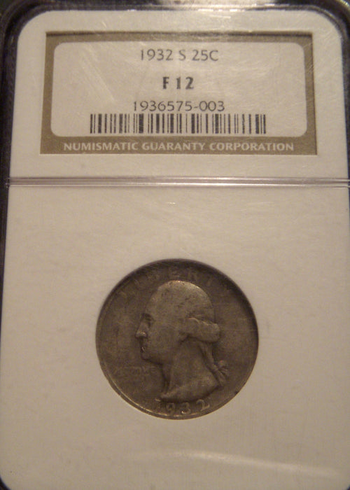 1932-S Washington Quarter - NGC F12