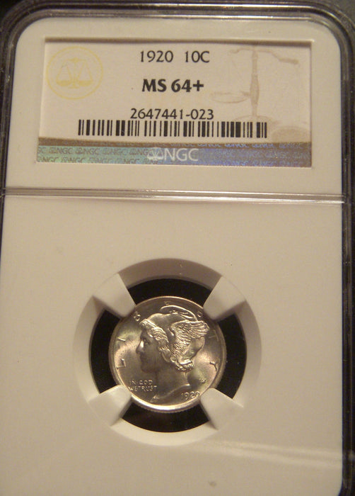 1920 Mercury Dime - NGC MS64+