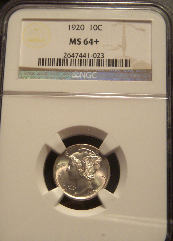 1920 Mercury Dime - NGC MS64+