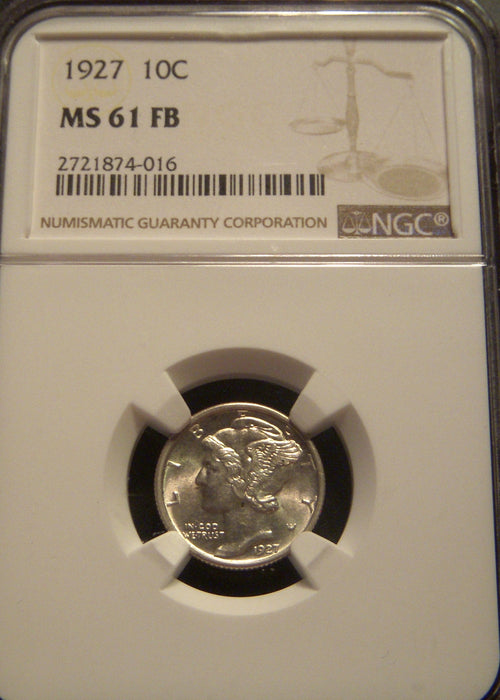 1927 Mercury Dime - NGC MS61 FB