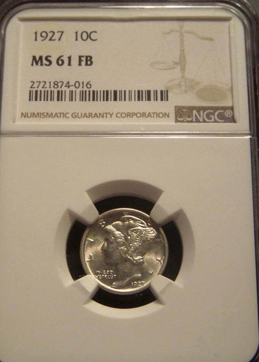 1927 Mercury Dime - NGC MS61 FB
