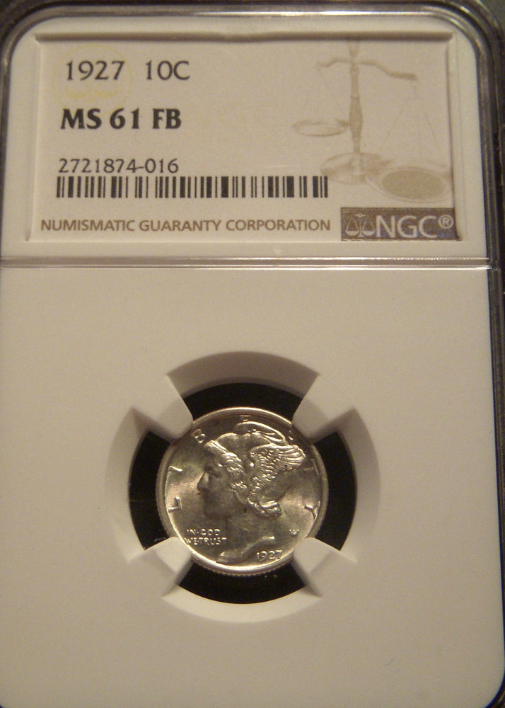 1927 Mercury Dime - NGC MS61 FB