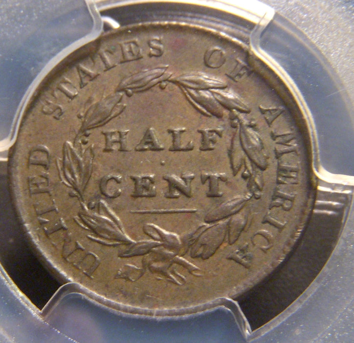 1825 Half Cent - PCGS Genuine AU Details
