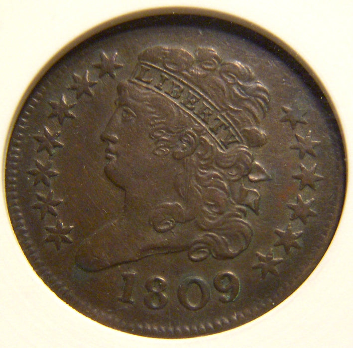 1809 Half Cent - ANACS AU50 Details C-3