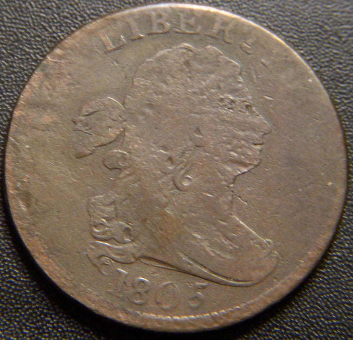 1805 Half Cent - L5 Stems Very Good Details