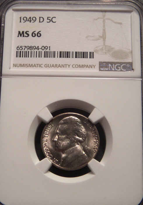 1949-D Jefferson Nickel - NGC MS 66