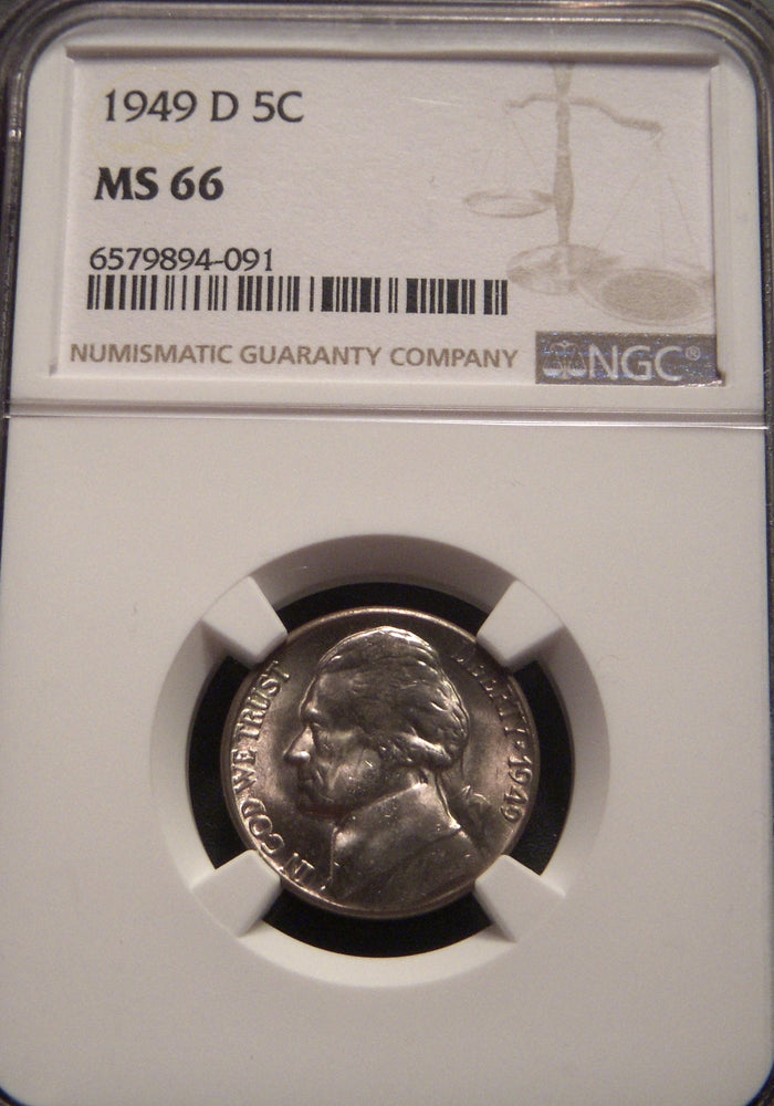 1949-D Jefferson Nickel - NGC MS 66
