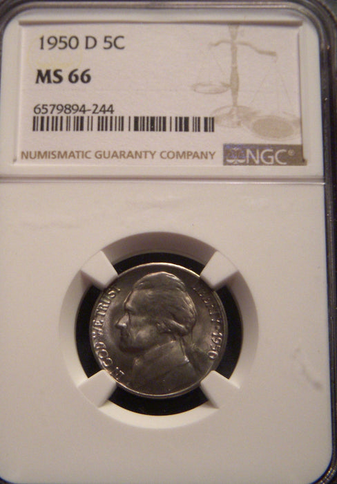 1950-D Jefferson Nickel - NGC MS 66